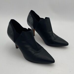 Donald J. Pliner Black and Gray Heels booties women 6.5M casual office Y2K retro